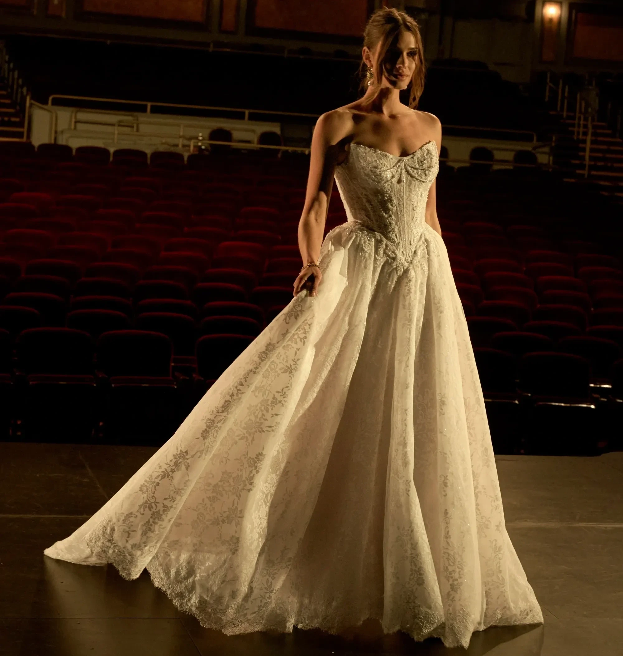 Model wearing a gown by maggie sottero