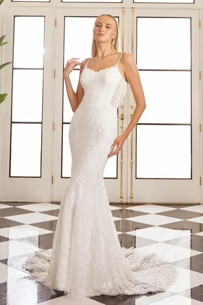 Model wearing a gown by casablanca