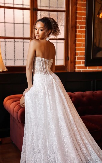 Essense of Australia D4176 #1 IVORY LACE & TULLE OVER IVORY/PORCELIN ILLUSION thumbnail