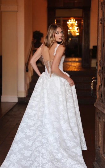 Essense of Australia D4315 #1 IVORY GOWN/Porcelain ILLUSION thumbnail