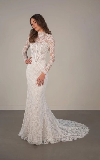 Private Label PA1397A19 #0 IVORY LACE & TULLE OVER RUM GOWN/Porcelain ILLUSION thumbnail