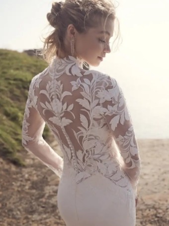 Rebecca Ingram DIONNE-DETACHABLE JACKET #1 All Ivory thumbnail