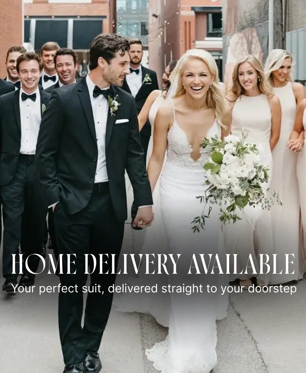 Tuxedos Home Delivery Available, mobile banner