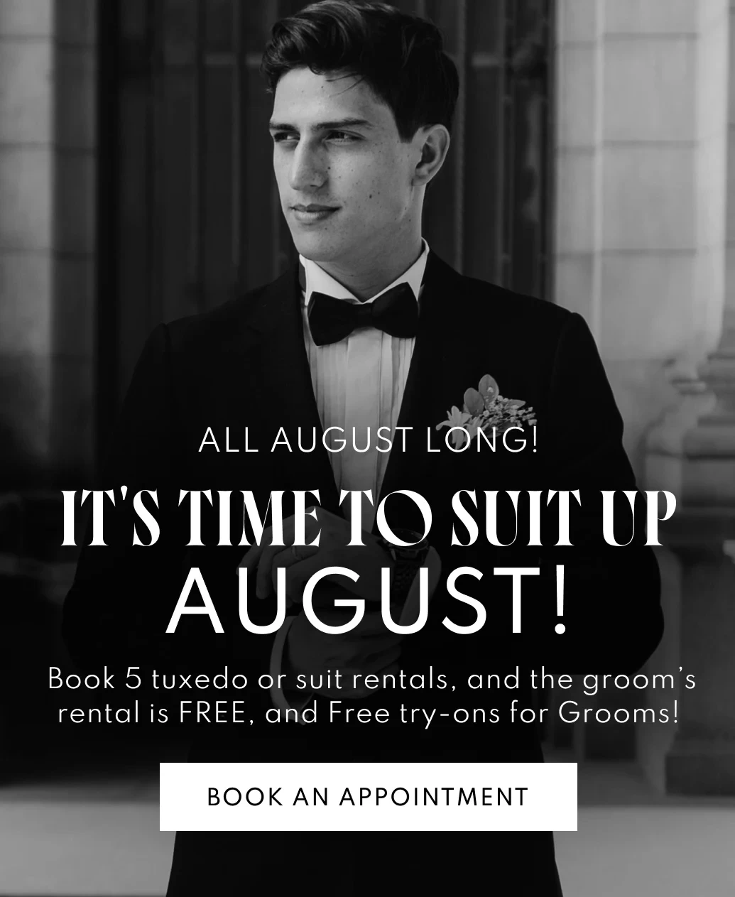 It's Time to Suit Up August event mobile banner