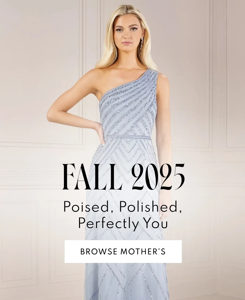 A model wearing Adrianna Papell 40432  mothers dress, desktop banner