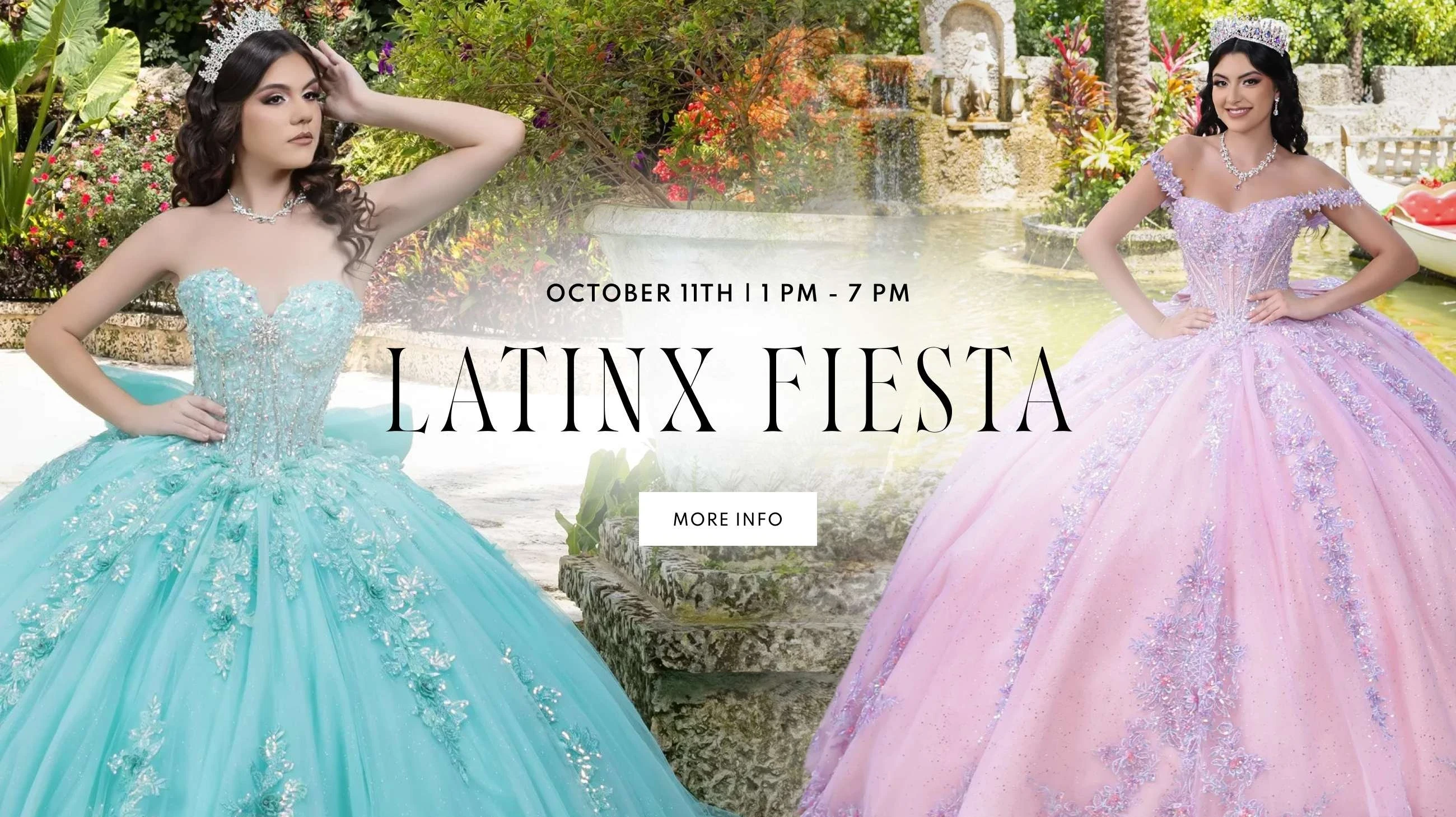 Models wearing quince gowns, desktop banner