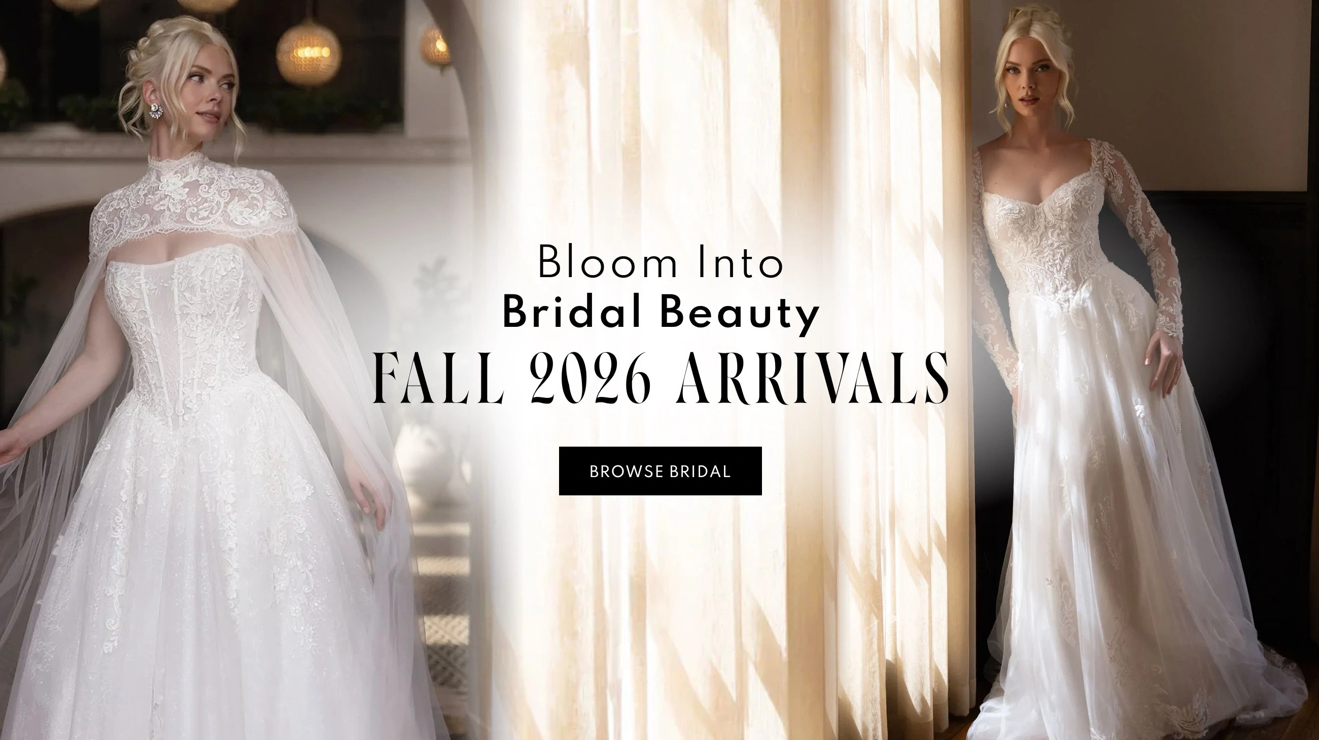 Models wearing Essense of Australia bridal gowns, desktop banner